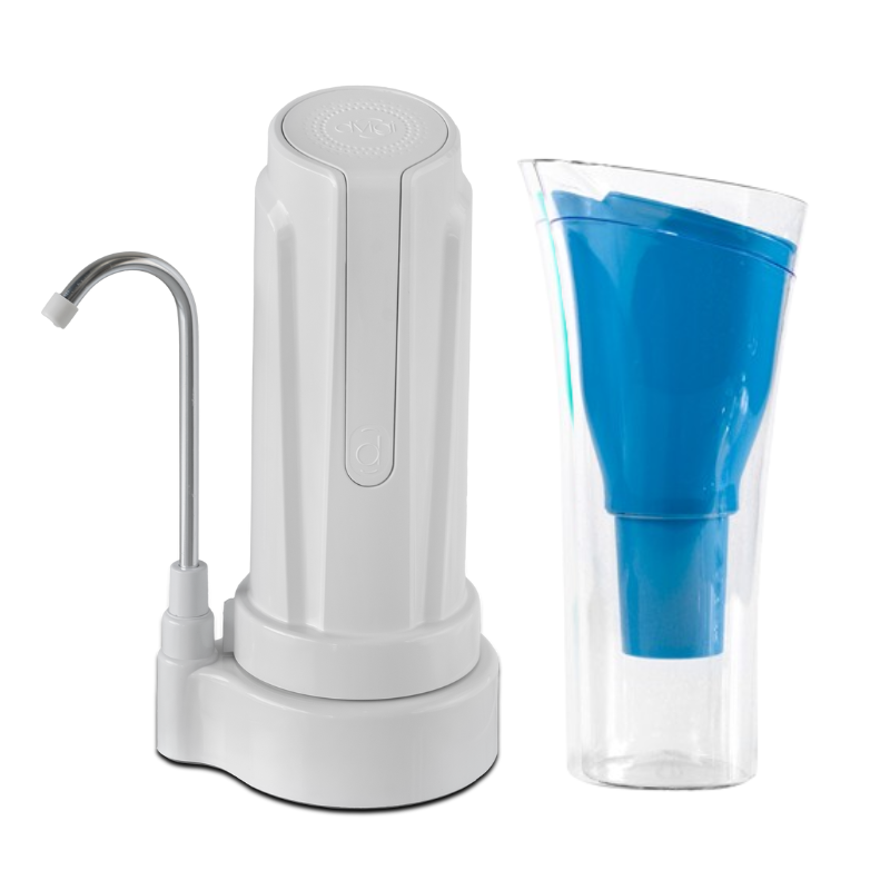 Combo Purificador Sobre Mesada AQUA Blanco + Jarra Purificadora SENSE