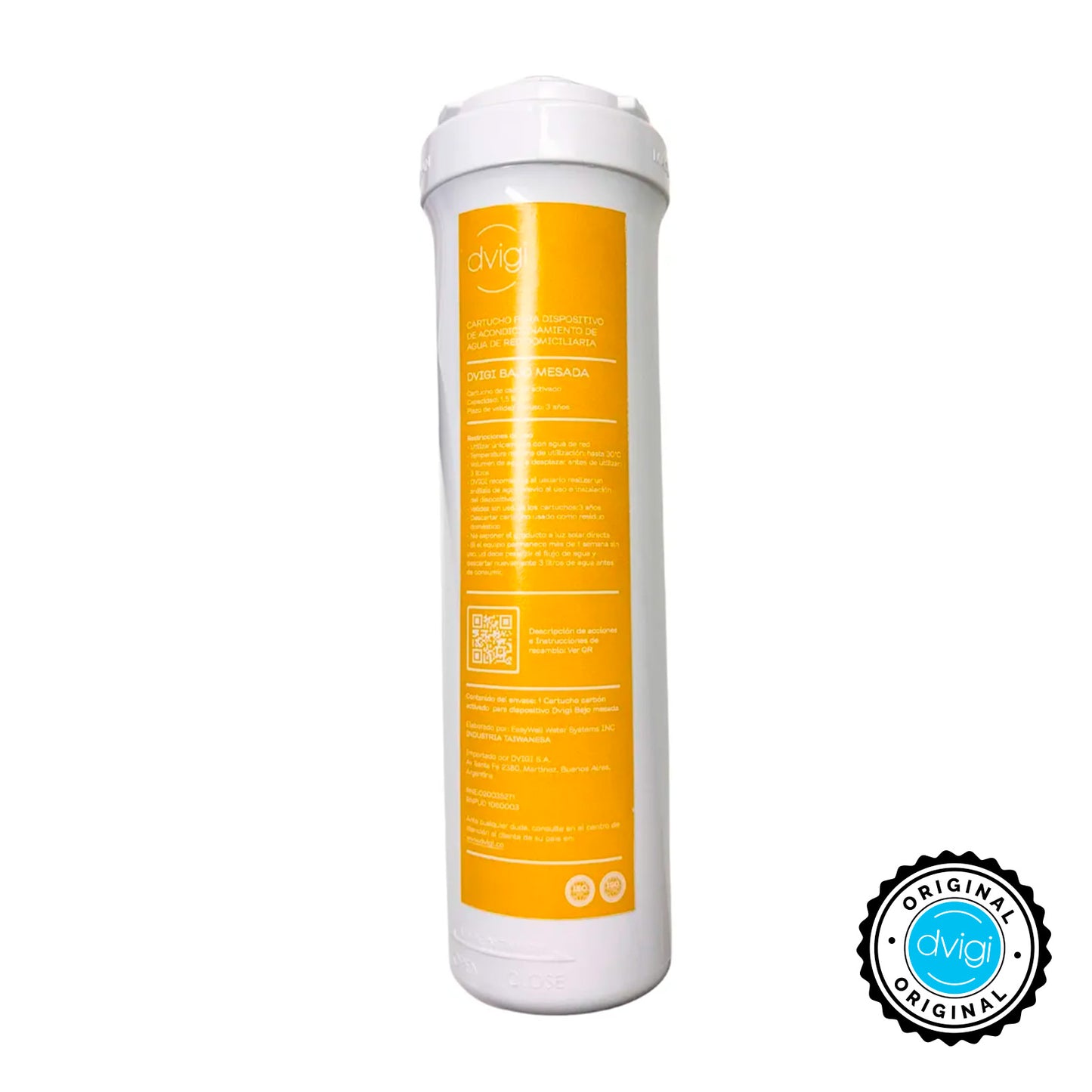 Purificador de agua Dvigi bajo mesada carbón y sedimentos