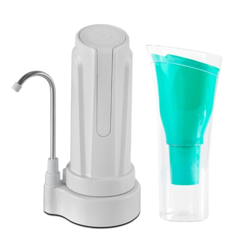 Combo Purificador Sobre Mesada AQUA Blanco + Jarra Purificadora SENSE