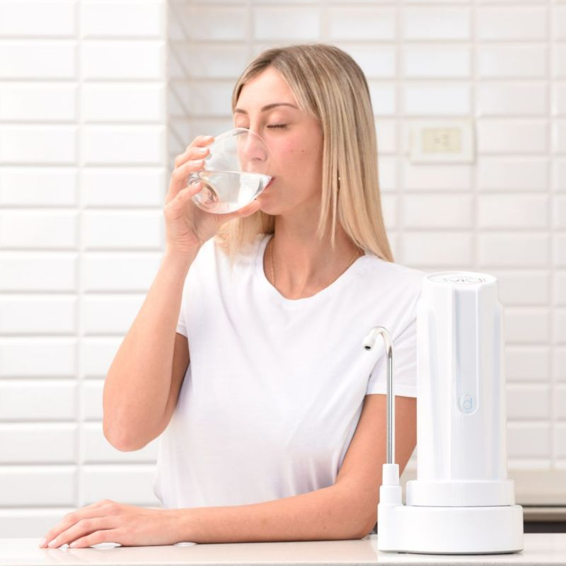 Combo Purificador Sobre Mesada AQUA Blanco + Jarra Purificadora SENSE